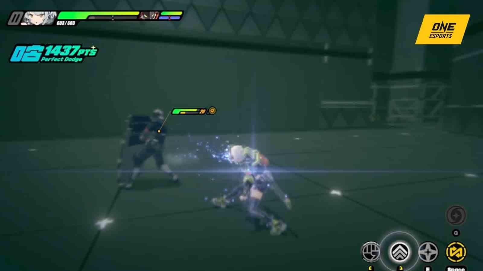 Zenless Zone Zero Perfect Dodge visual cues screenshot with blue light confirmation