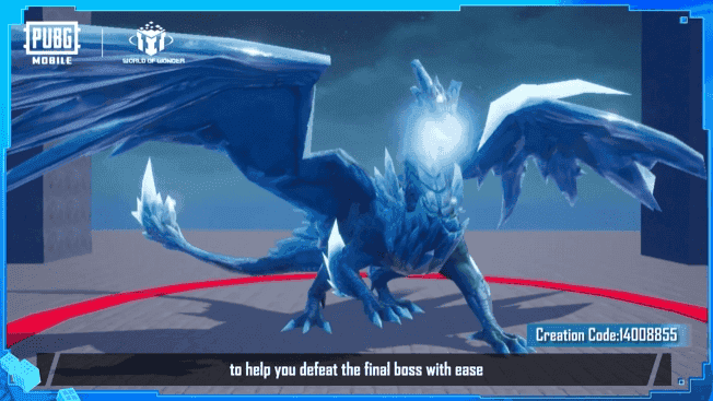 PUBG Mobile Train Escort mode gameplay featuring Ice Dragon boss battle