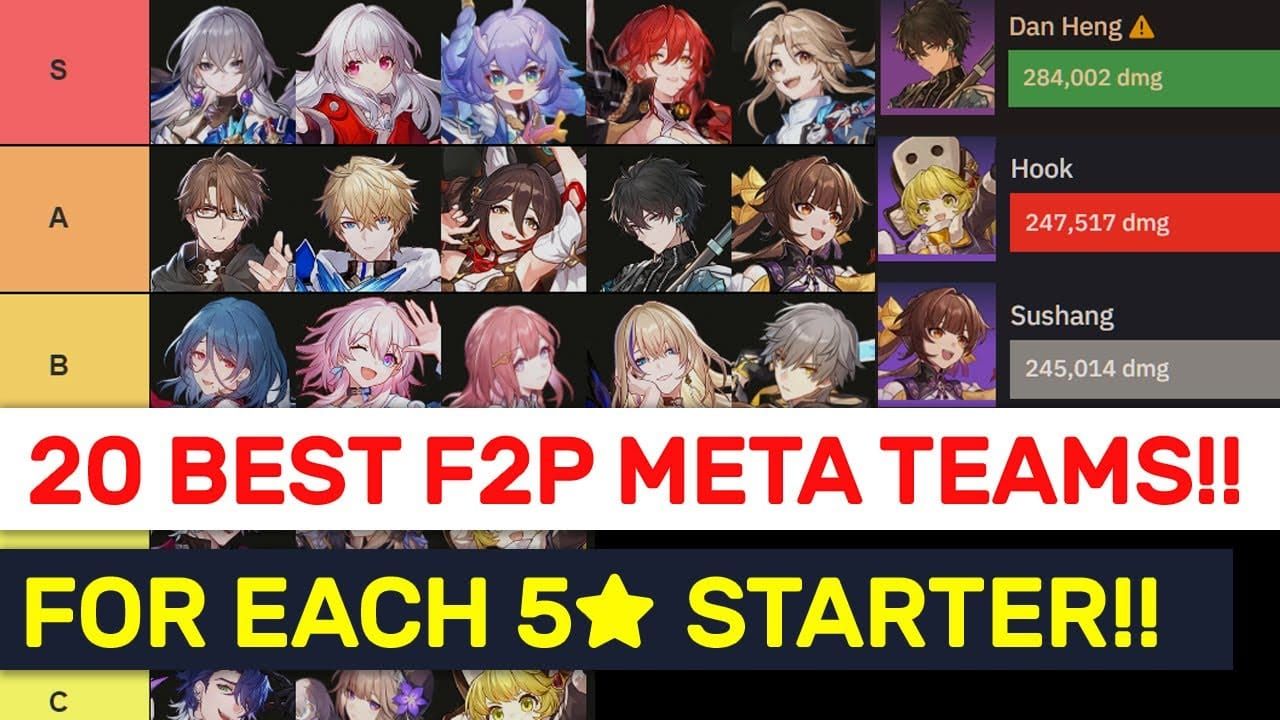 F2P Pure Fiction team composition featuring Герта, Март 7, Аста, and Наташа