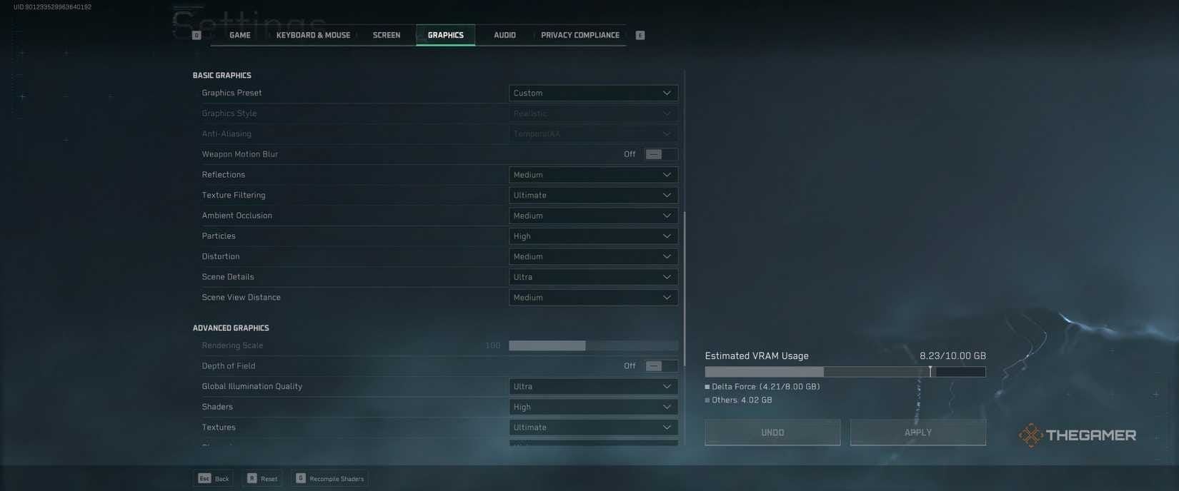 Таблица оптимальных настроек для ПК среднего уровня в Delta Force