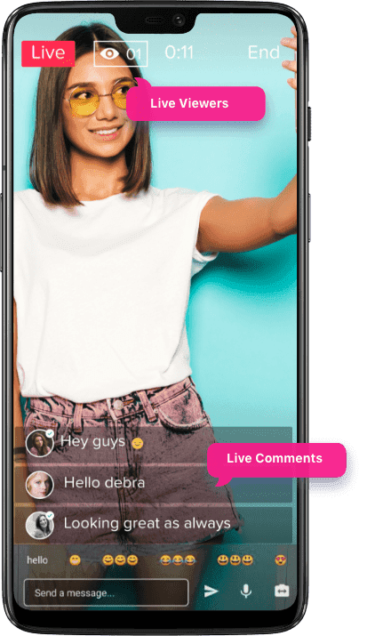 Likee mobile app interface highlighting the GoLive streaming feature