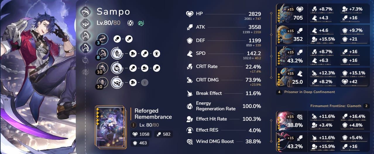 Honkai Star Rail Effect Hit Rate debuff formula chart