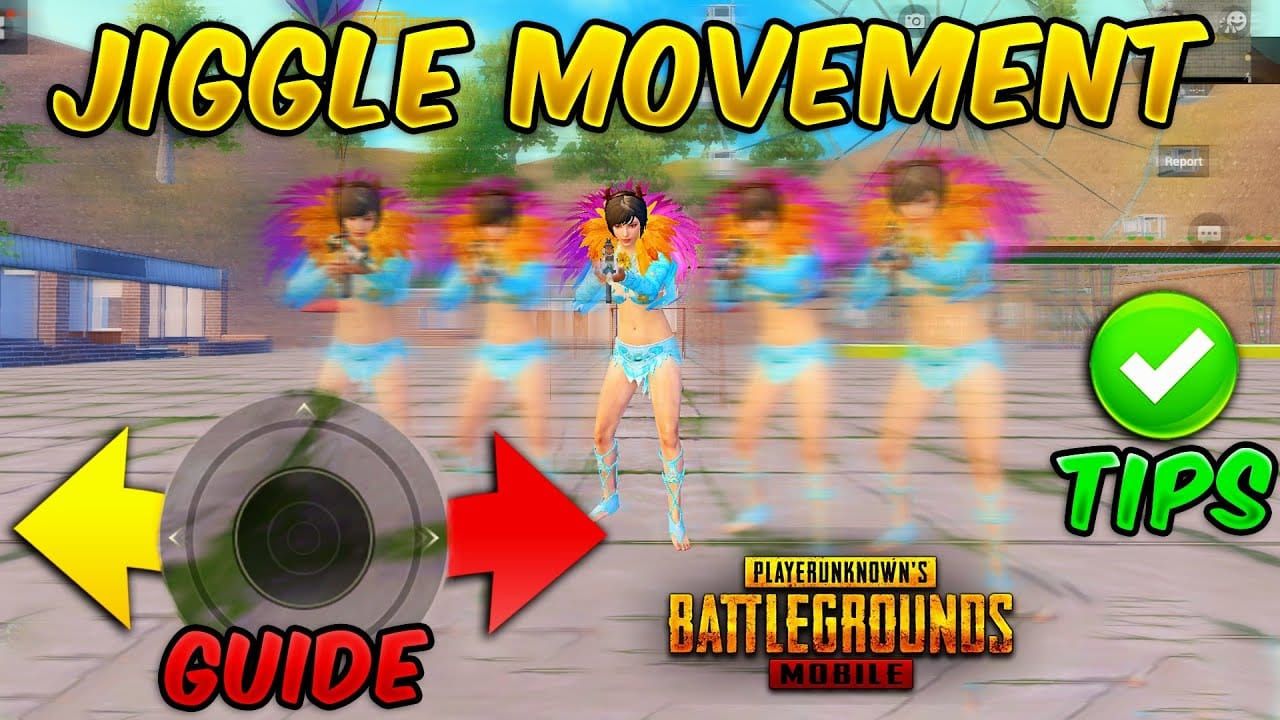 PUBG Mobile player performing jiggle movement in close combat screenshot