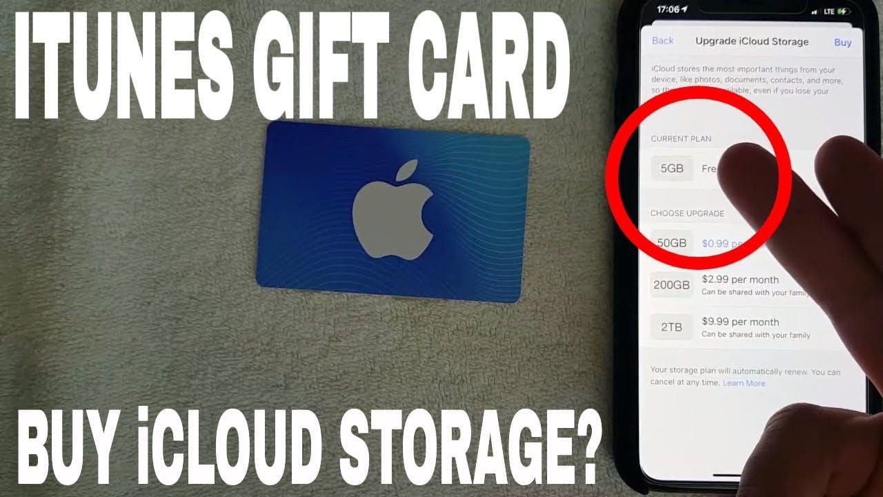 Интерфейс обновления iCloud+ с использованием баланса подарочной карты Apple