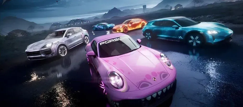 PUBG Mobile Porsche Taycan Turbo S Cross Turismo with electric glow effects and boost animations