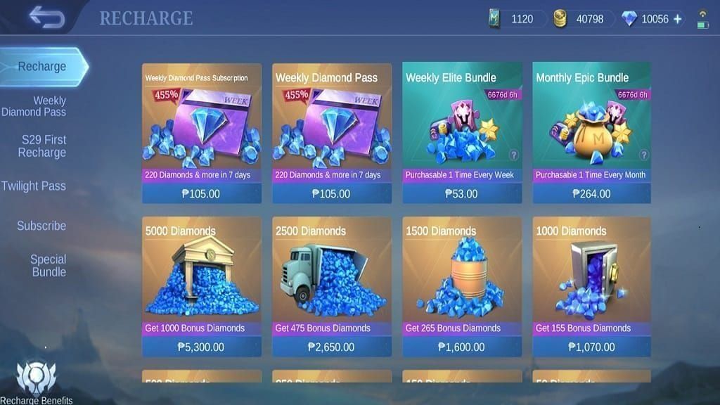 Интерфейс события MLBB Task Master в Mobile Legends с вариантами пополнения GASH Card (TW)