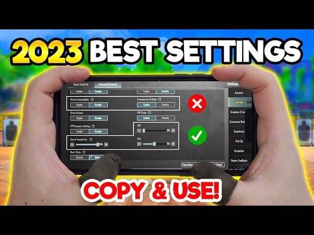 PUBG Mobile professional player sensitivity settings comparison