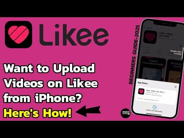Screenshot of Likee video upload screen showing aspect ratio and format options