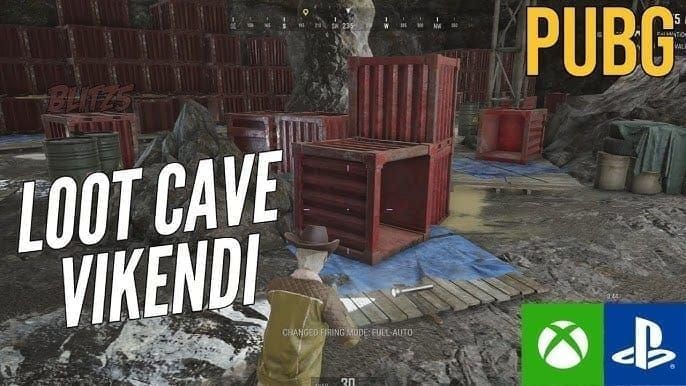 Интерьер пещеры Подвосто в PUBG Mobile, показывающий появление высокоуровневого оружия DMR и снаряжения
