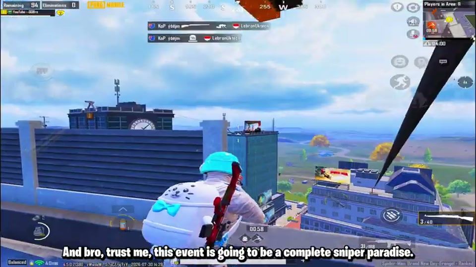 Совет по ивенту PUBG Mobile «Человек-паук»: снайперская позиция на крыше в Эрангеле