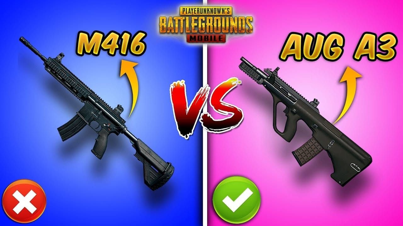 PUBG Mobile equipment loadout showing Level 7 Armor, Level 6 Helmet, and AUG/M416 weapons