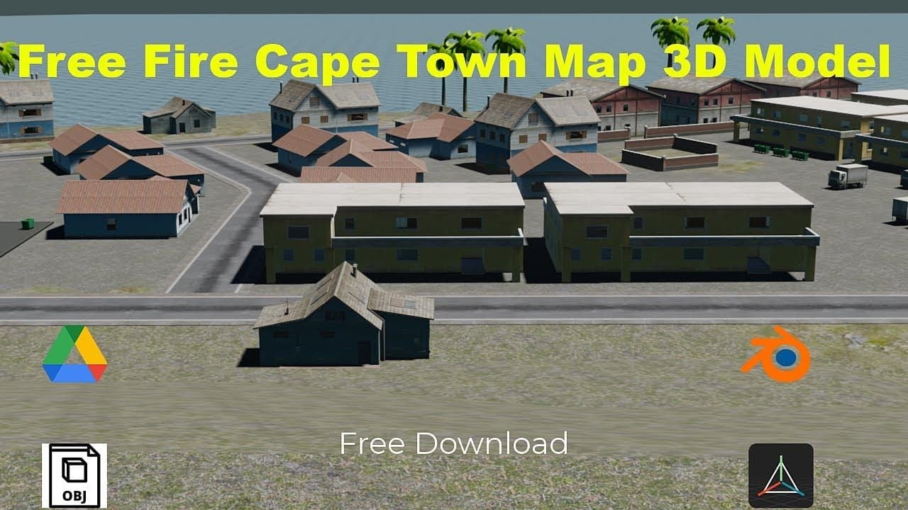 Карта Free Fire с зонами высадки Кейптаун и Марс Электрик