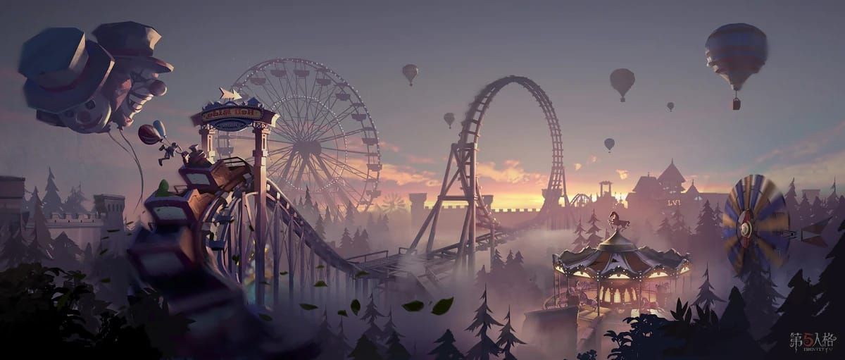 Карта «Карнавал Лунной реки» в Identity V с зоной посадки «Садового цикламена»