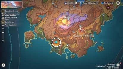 Genshin Impact Natlan Shrine of Depths reward screen showing 80 Primogems