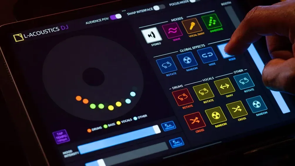 SUGO DJ room showing DJ controls and club environment with users participating