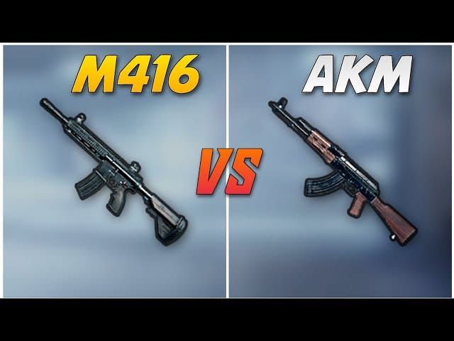 Сравнение оружия PUBG Mobile M416 и AKM для снаряжения Alpha7 PMGC