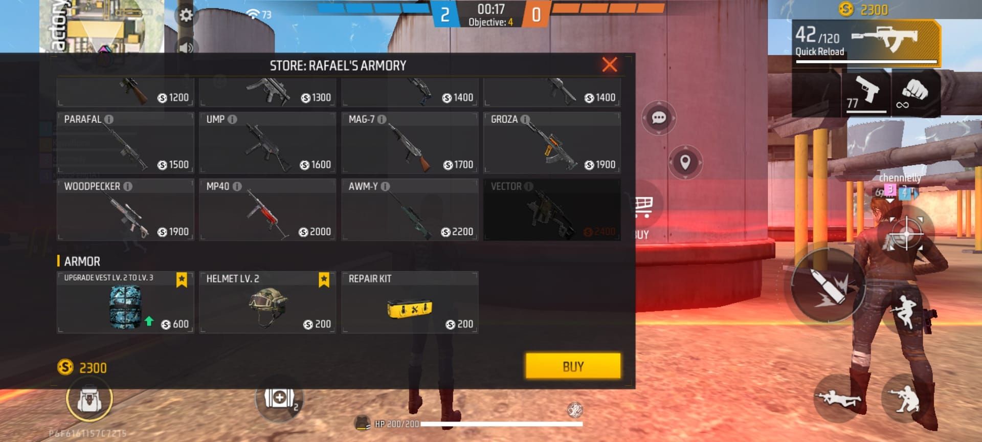 Free Fire CS Ranked mode token rewards UI comparison