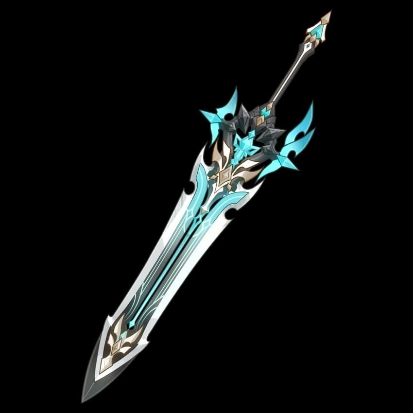 Genshin Impact Gest of the Mighty Wolf claymore weapon artwork with level 90 stats and passive details