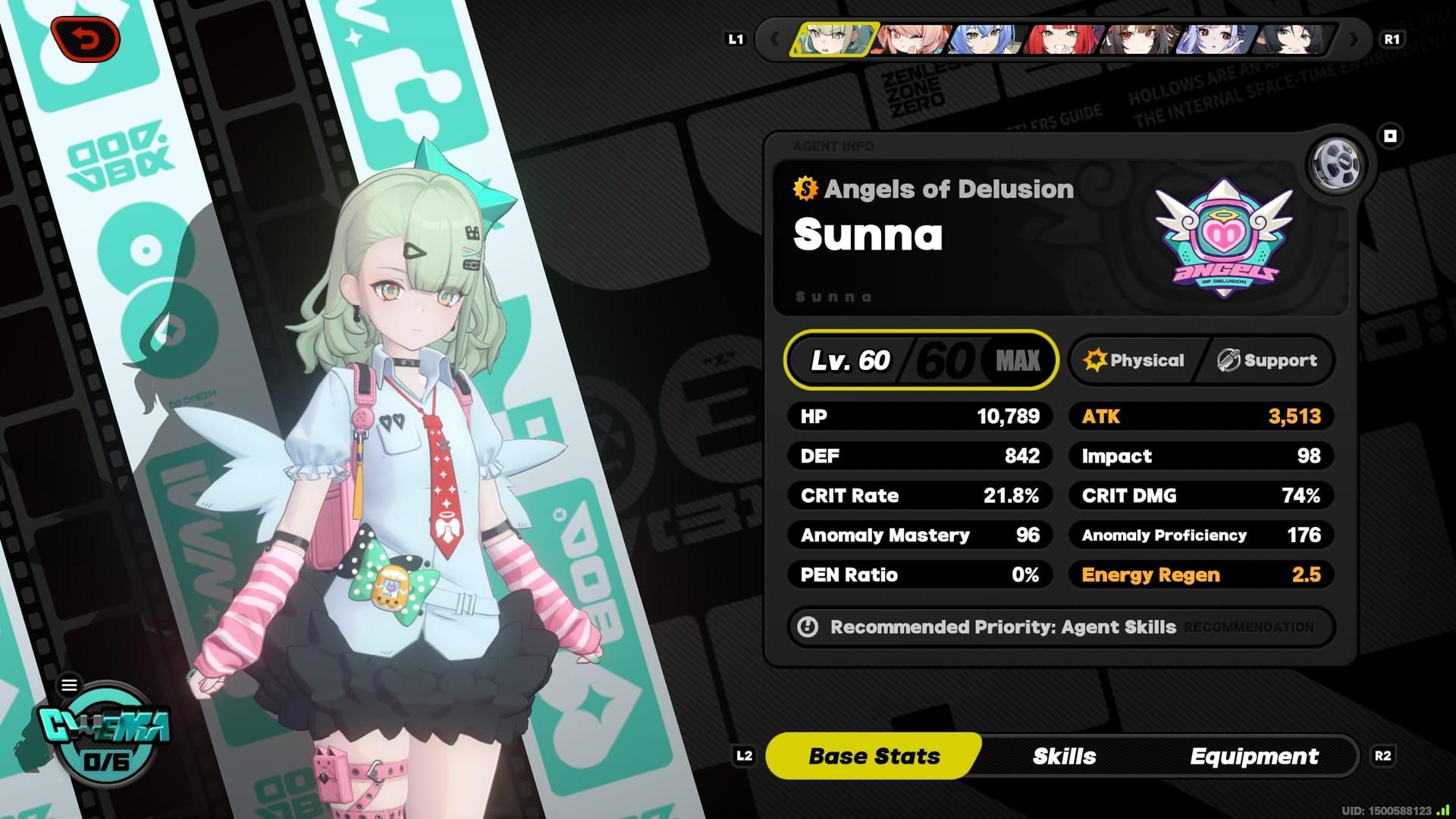 Zenless Zone Zero Sunna optimal skill rotation guide screenshot