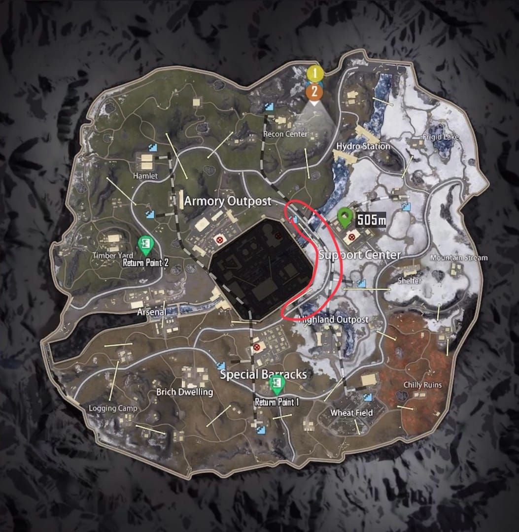 Карта Арктической базы в Metro Royale PUBG Mobile с оптимальными локациями маршрутов для прибыли