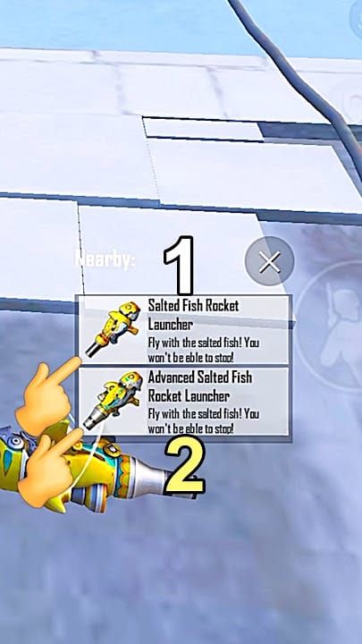 Оружие PUBG Mobile Salted Fish Rocket Launcher с эффектами ледяных снарядов