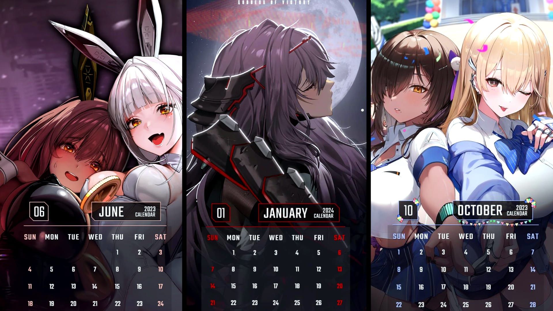Goddess of Victory NIKKE Winter 2025 banners for Diesel Winter Sweets and Brid Silent Track showing schedule and overlap