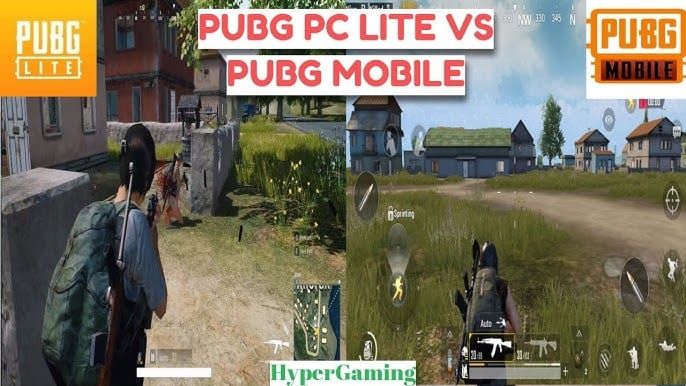 Визуальное сравнение графики PUBG Mobile на мобильном устройстве и эмуляторе, показывающее различия в качестве
