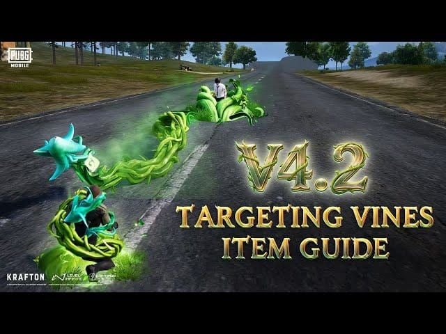 PUBG Mobile screenshot of Targeting Vines restraining vehicle in combat