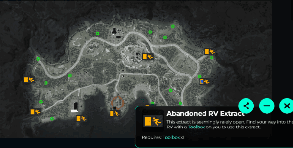 Map of camper hotspots in Arena Breakout Marulos
