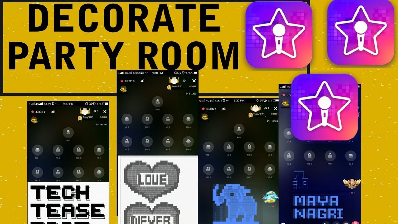 StarMaker party room with themed props like Karaoke and Studio screenshot