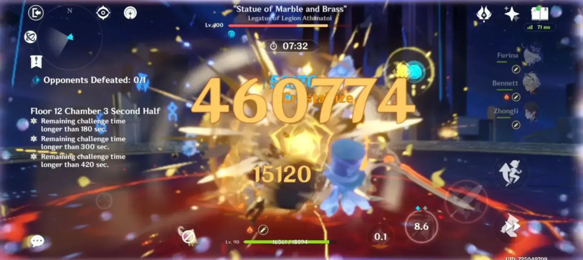 Genshin Impact game interface showing resistance debuff effects