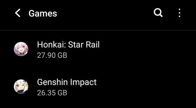 Honkai Star Rail settings menu showing storage management and data deletion options