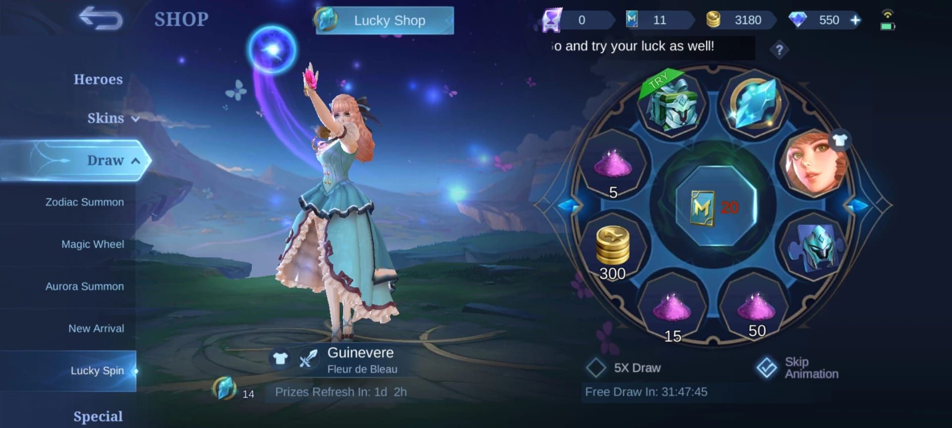 Интерфейс розыгрыша Task Master в Mobile Legends Bang Bang с видимым счетчиком гаранта