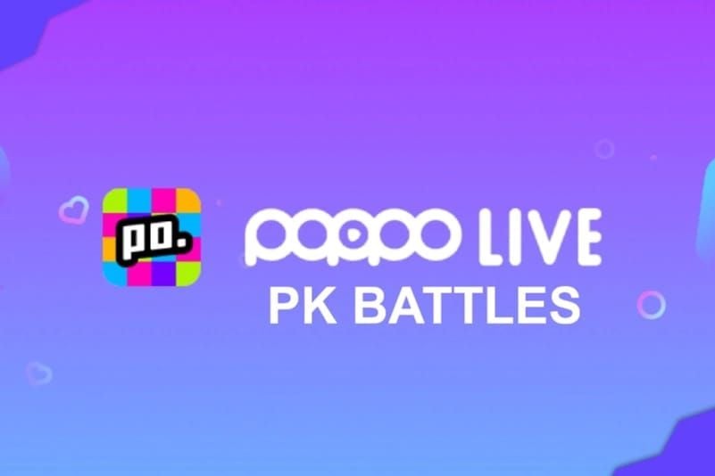 Скриншот PK-битвы в Poppo Live, демонстрирующий соревнование в реальном времени и взаимодействие участников