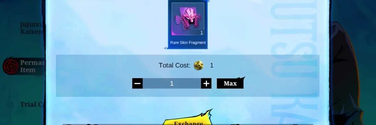 Event shop exchange Rare Skin Fragments in MLBB