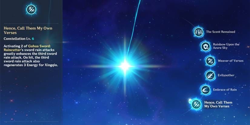 Син Цю C6 constellation interface in Genshin Impact