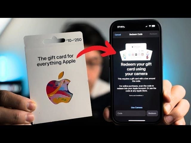 Интерфейс App Store для активации кода подарочной карты Apple (США) на баланс Apple ID