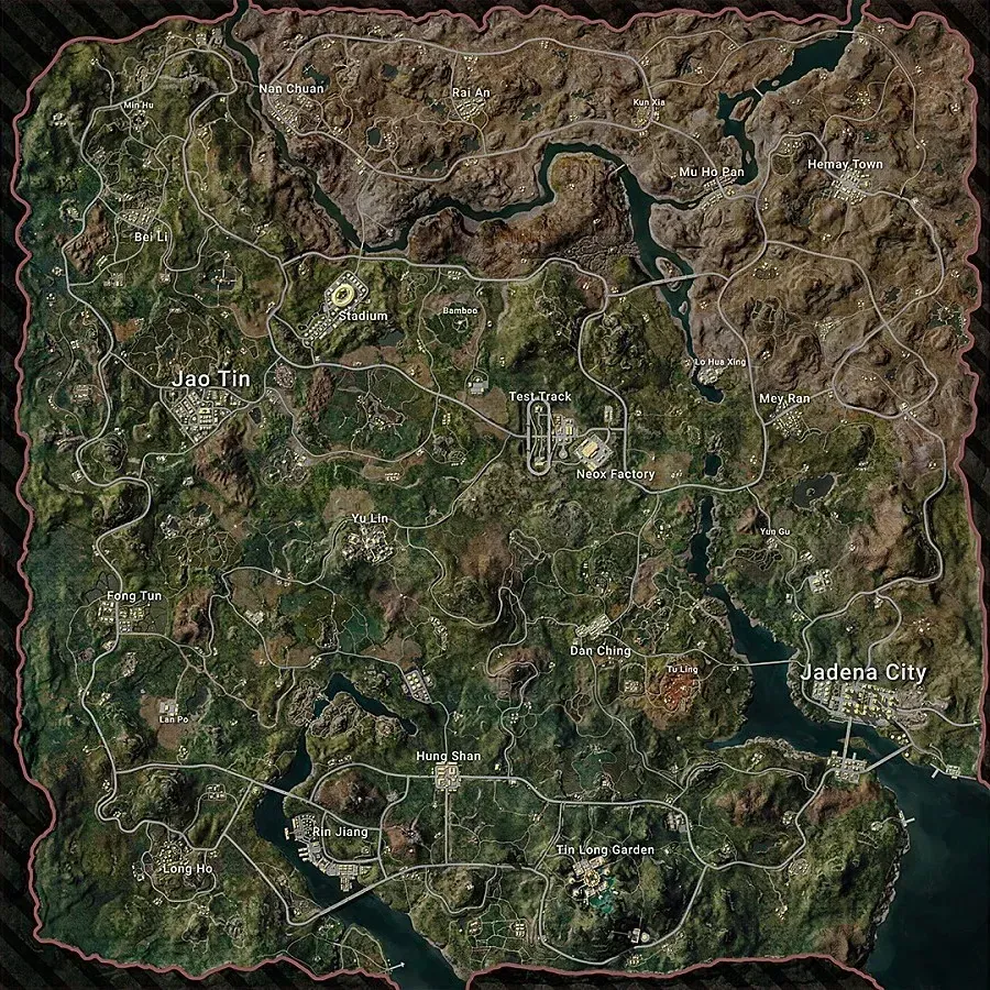 Карта Рондо в PUBG Mobile с фэнтезийным лесным окружением, биолюминесцентной флорой и элементами вертикального геймплея