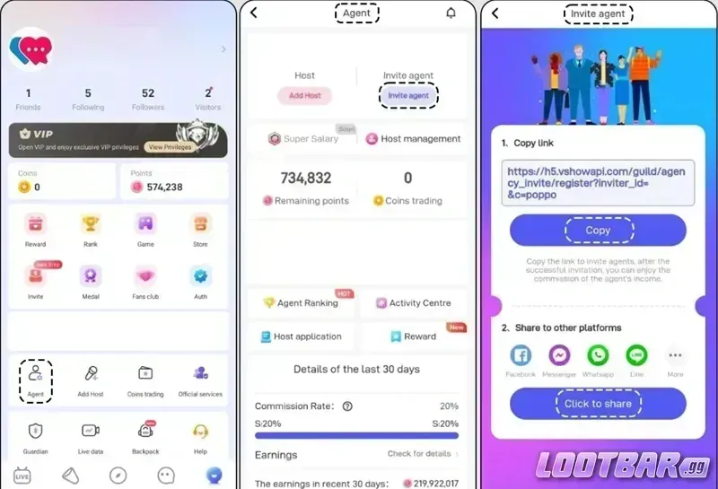 Real-world Poppo agency performance example