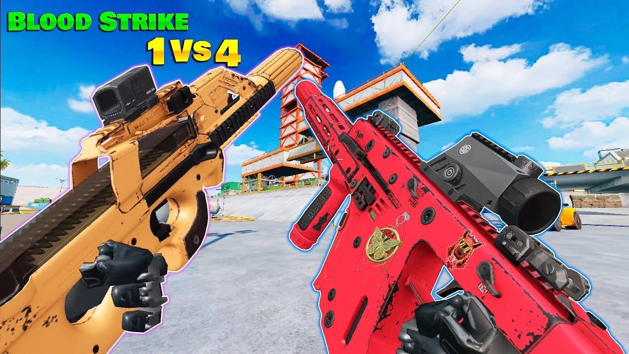 Сравнение урона Vector и P90 в Blood Strike после патча