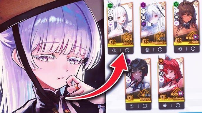 Example team with Nayuta, Liter, and DPS units in Goddess of Victory NIKKE