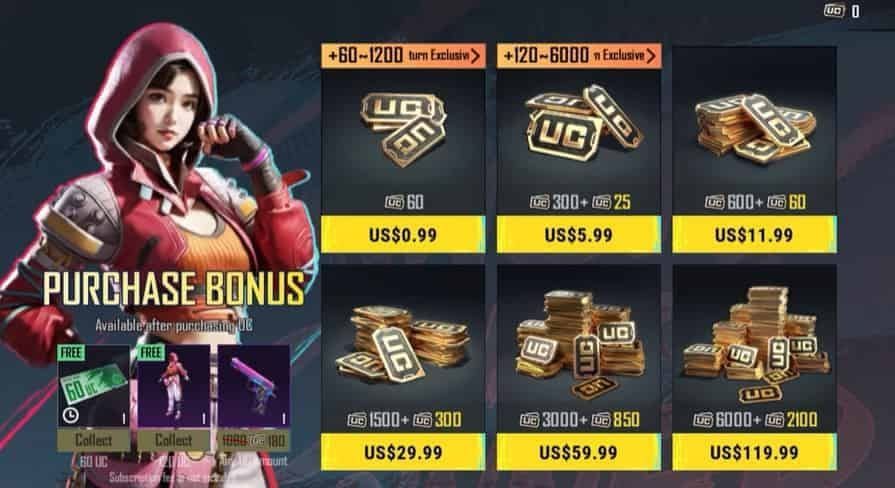 Скриншот счетчика гаранта в ящике PUBG Mobile, показывающий количество прокруток до жесткого гаранта