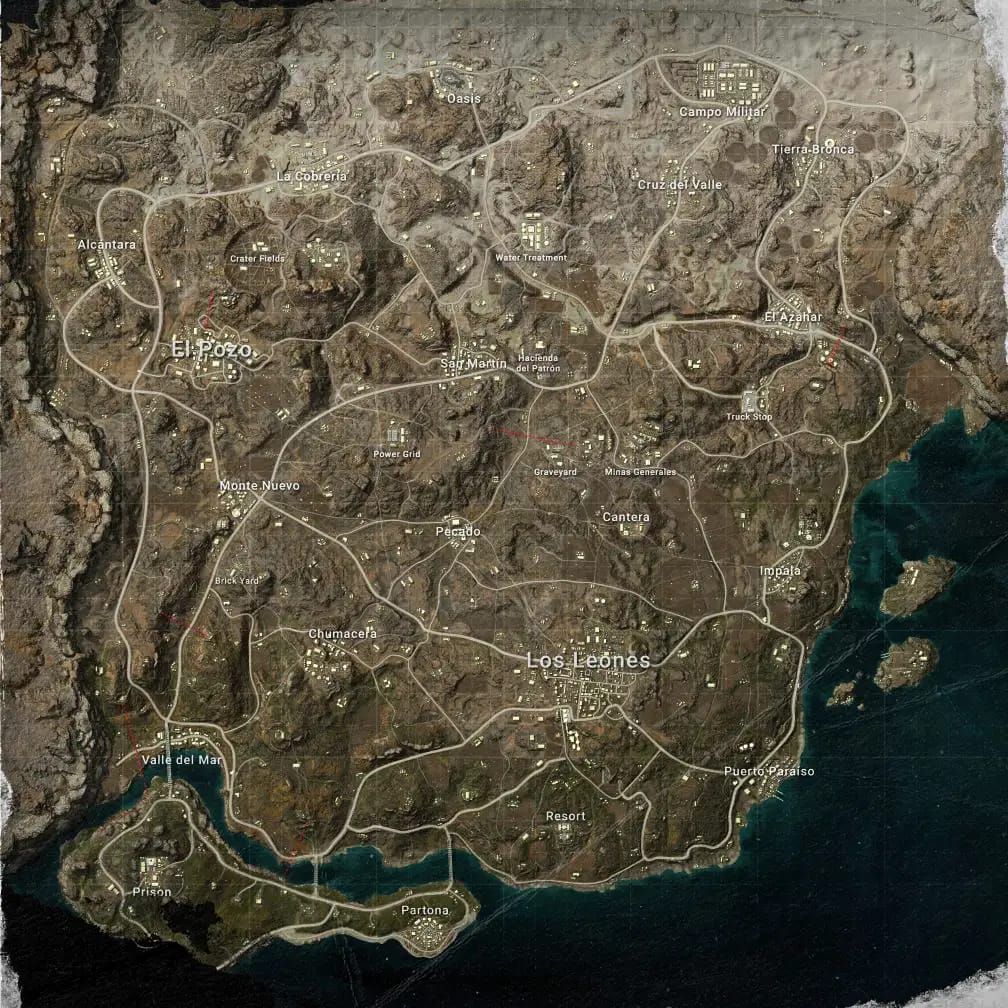 Карты PUBG Mobile Эрангель, Мирамар, Рондо с ключевыми зонами высадки Георгополь, Починки, Лос-Леонес для PMGC 2025
