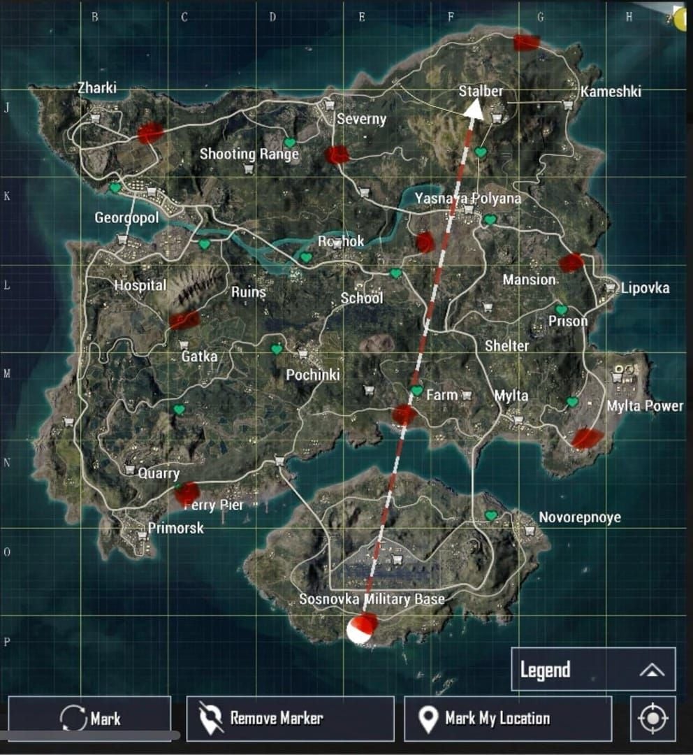 PUBG Mobile Pochinki secret room screenshot with AWM Groza loot