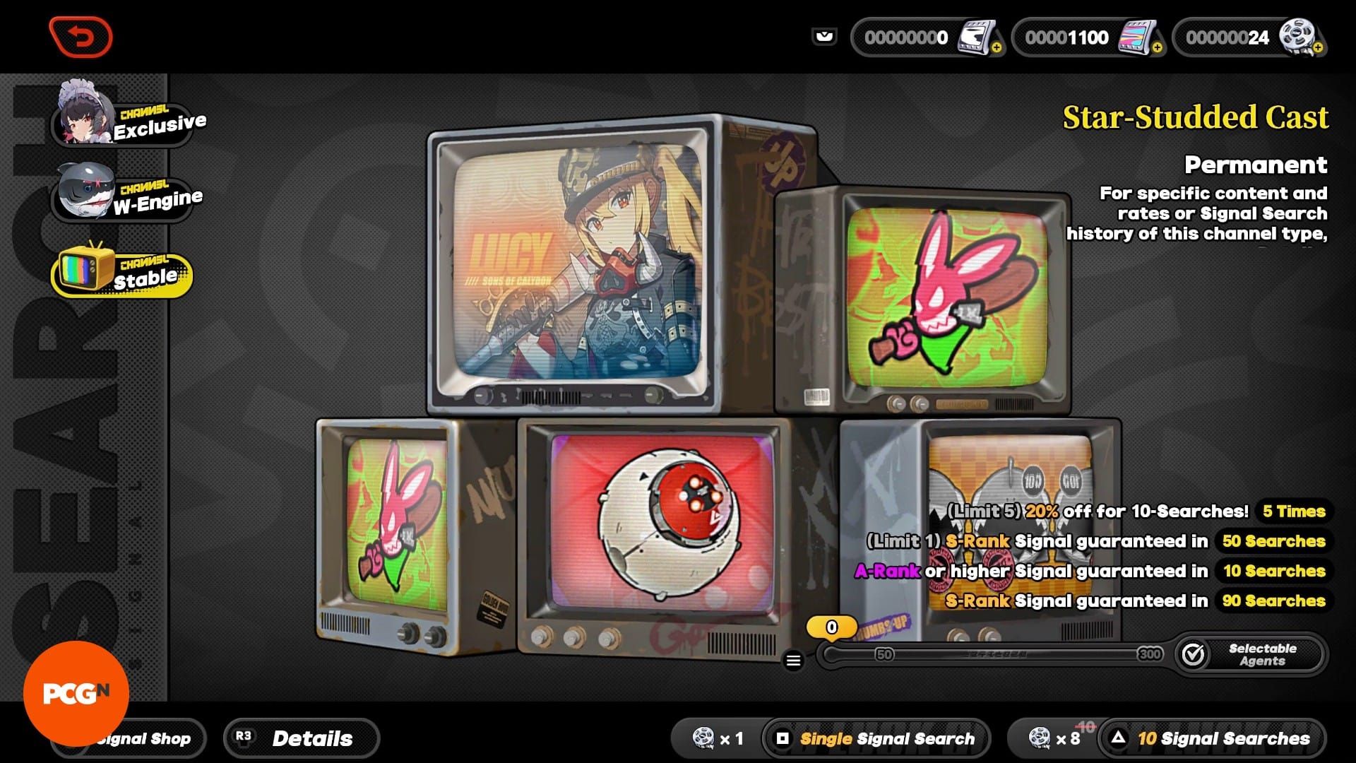 Zenless Zone Zero banner interface displaying pity system and pull mechanics