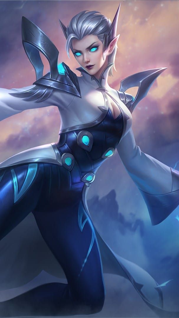 Персонаж-маг Эудора из Mobile Legends: Bang Bang, демонстрирующая свои способности, основанные на молнии