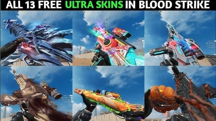 Экран наград Blood Strike, отображающий собранные бесплатные скины оружия, включая AK47-Asuka и другие предметы