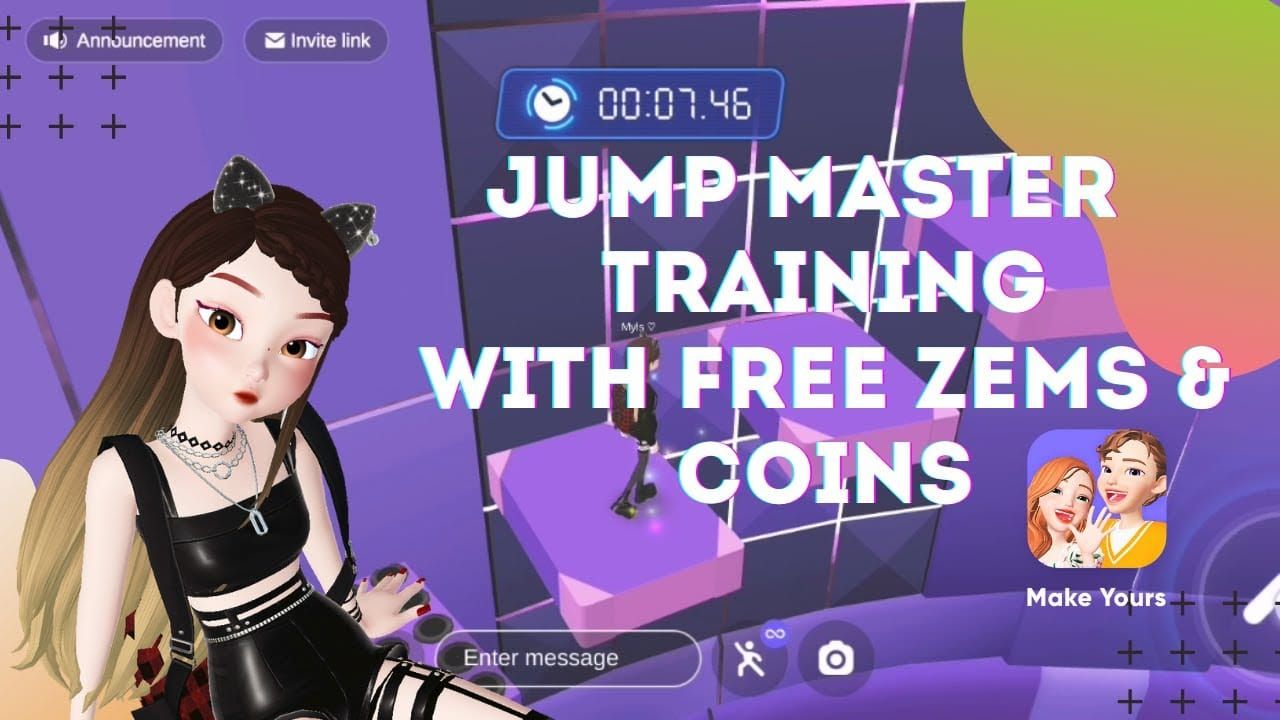 Скриншот уровней игры ZEPETO Jump Master с наградами в ZEM