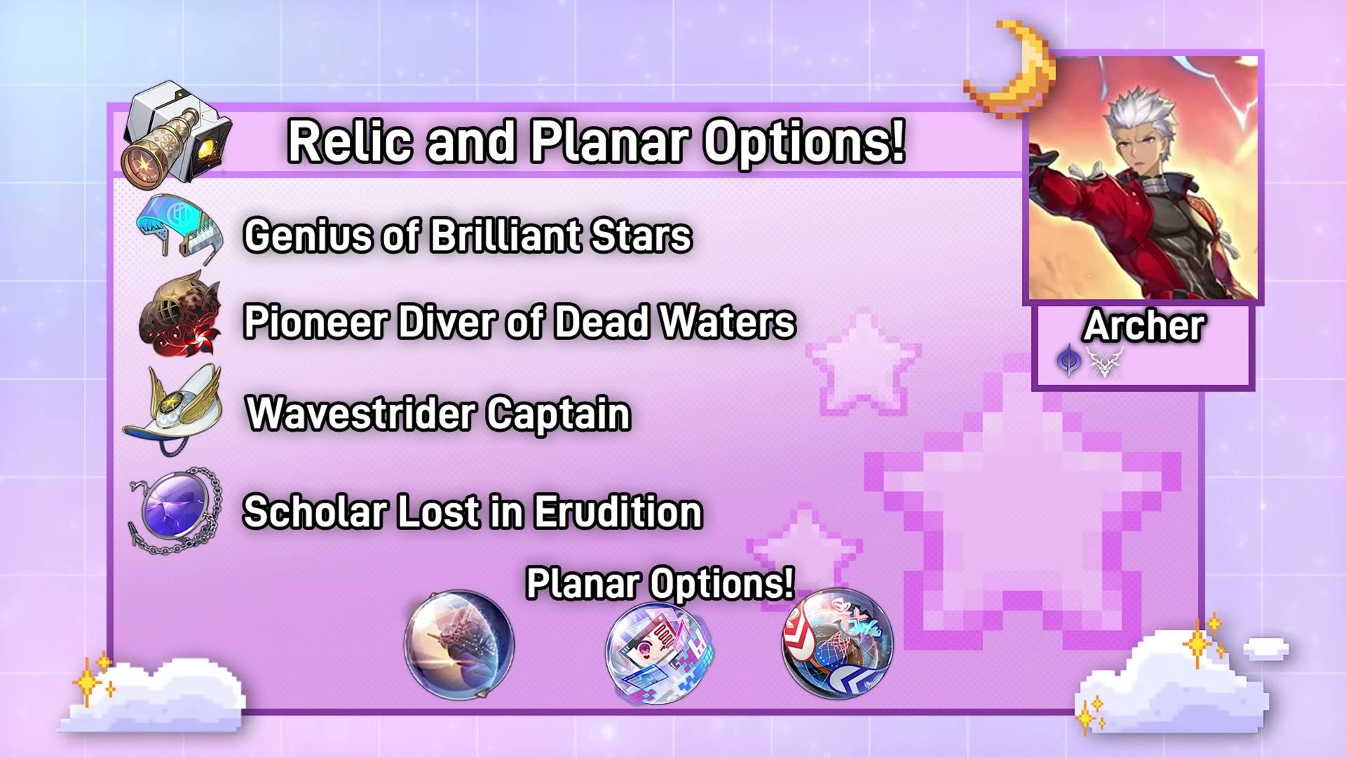 Archer Genius of Brilliant Stars relic build for Honkai Star Rail best characters to build