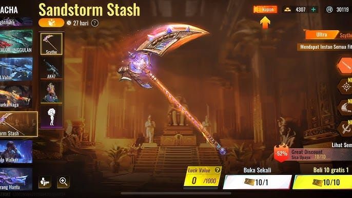 Интерфейс гачи Blood Strike JadeTempest Stash